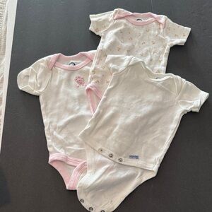 Gerber Baby Onesie with Pink Trim